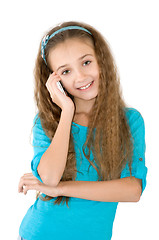 Image showing The girl with mobile phone