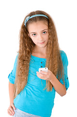 Image showing The girl with mobile phone