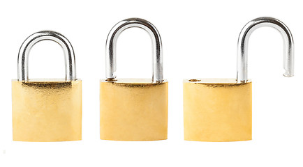 Image showing Three security padlocks