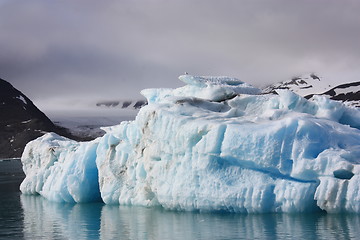 Image showing Iceberg close the Monaco glacier Spitsbergen