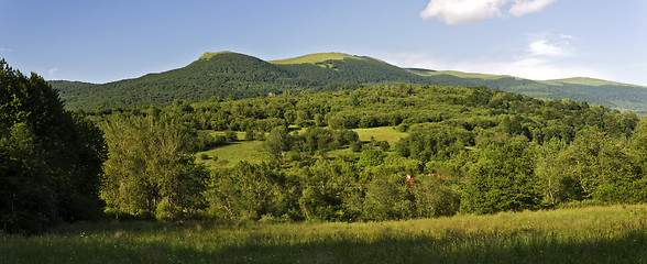 Image showing Panoramic green mountain carpatians