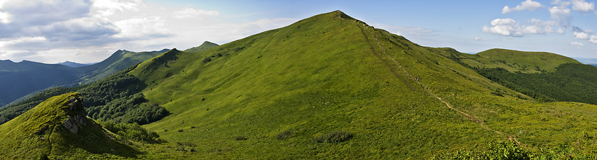 Image showing Panoramic green mountain carpatians