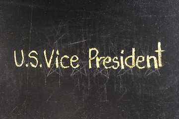 Image showing President written on chalkboard 