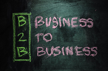 Image showing business to business sign written with chalk on blackboard 