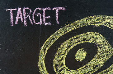 Image showing Target dart written on blackboard background high resolution 