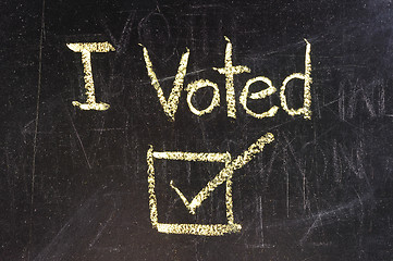 Image showing Vote written on blackboard 