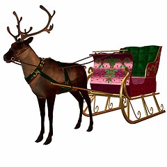 Image showing Reindeer&Sleigh