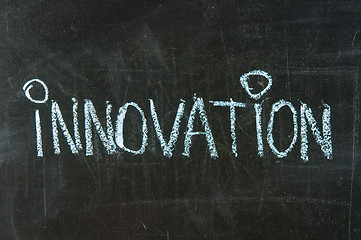 Image showing the word innovation handwritten on a blackboard 