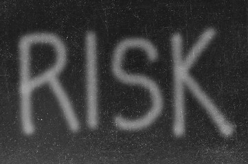 Image showing The word Risk handwritten with white chalk on a blackboard 