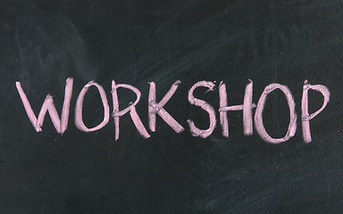 Image showing workshop blackboard sign