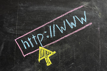 Image showing Chalk writing - Visiting web site 
