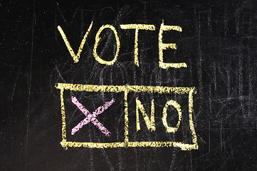 Image showing Vote written on blackboard 