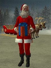 Image showing Santa Claus and Sled