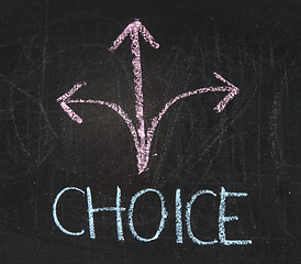 Image showing Chalk drawing - Concept of choice 