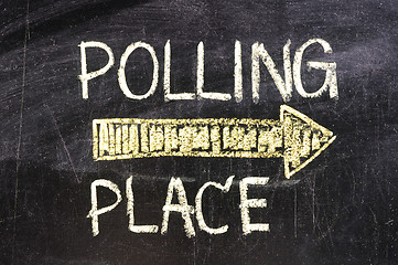 Image showing Polling Place on blackboard