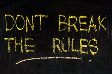 Image showing dont break the rules