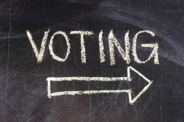 Image showing Vote written on blackboard 