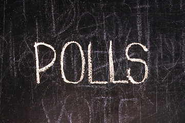 Image showing Poll written on blackboard 