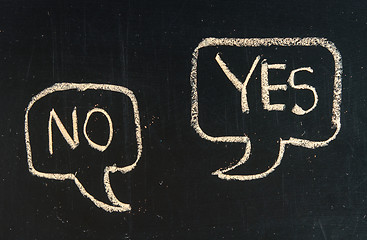 Image showing Speech bubbles for Yes and No