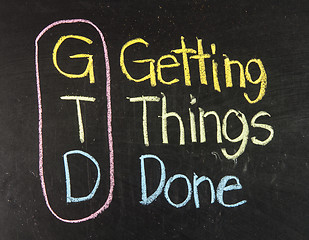 Image showing Acronym of GTD for Getting Things Done