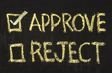 Image showing Chalkboard drawing - Reject or approve 