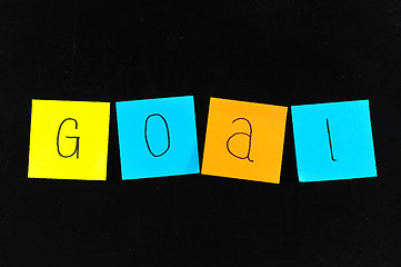 Image showing The word Goal on a blackboard 