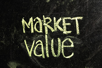 Image showing business MARKET VALUE written on blackboard 