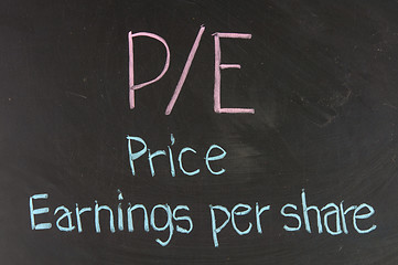 Image showing P/E Price Earnings Per Share