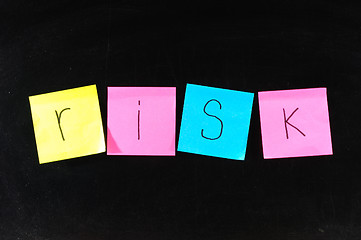 Image showing A risk on a blackboard. 
