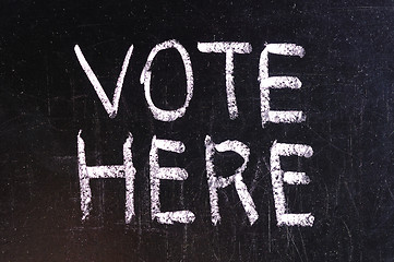 Image showing Vote written on blackboard 