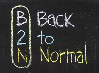 Image showing  Acronym of B2N - Back to Normal