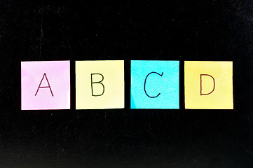 Image showing ABCD paper on blackboard