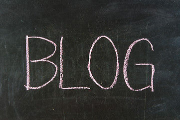 Image showing Blog handwritten with white chalk on a blackboard 