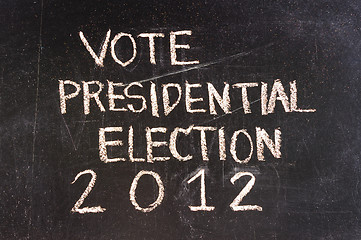 Image showing Vote written on blackboard 