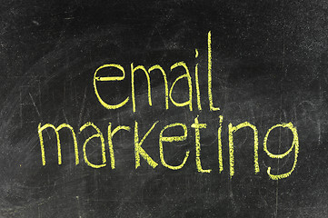 Image showing  Email marketing on blackboard