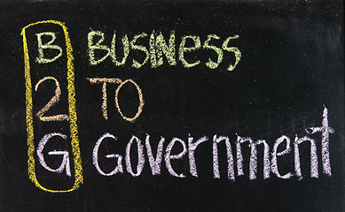 Image showing Acronym of B2G - Business to government