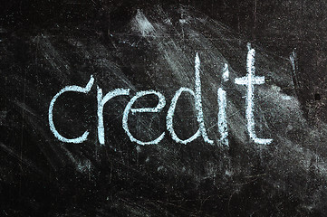 Image showing business CREDIT written on blackboard 