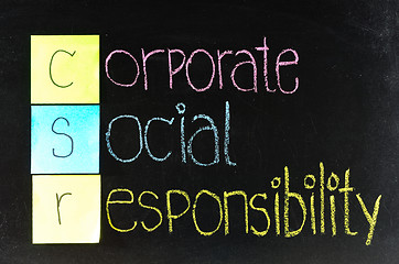 Image showing corporate social responsibility ( CSR ) concept on chalkboard 