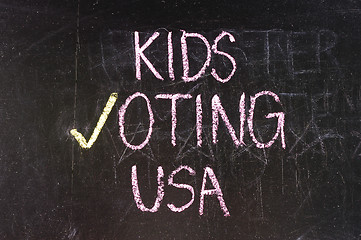 Image showing Vote written on blackboard 