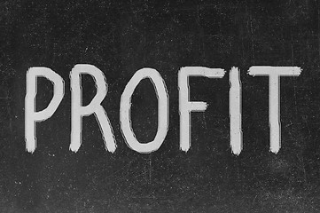 Image showing business PROFIT written on blackboard 