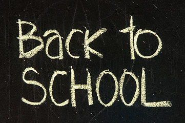 Image showing  Back to school written on a blackboard