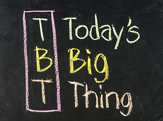 Image showing Acronym of TBT for Today's Big Thing