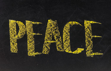 Image showing Peace - word written on a blackboard 