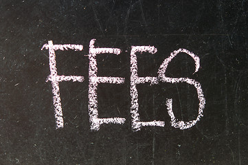 Image showing  FEES written in chalk. 