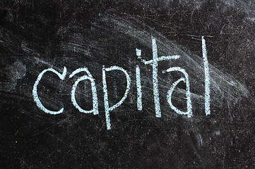 Image showing business CAPITAL written on blackboard 