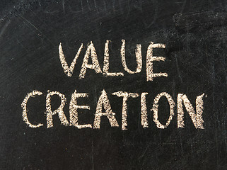Image showing The concept of value creation on blackboard