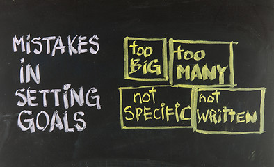 Image showing mistakes in setting goals