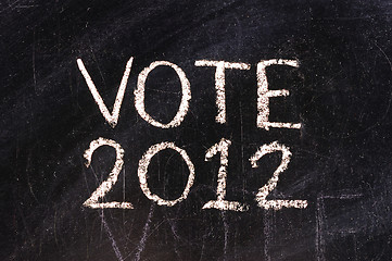 Image showing Vote written on blackboard 