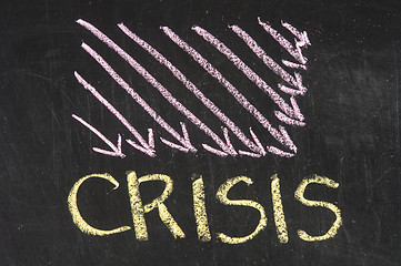 Image showing Chalk drawing - Crisis concept 