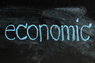 Image showing business ECONOMIC written on blackboard 